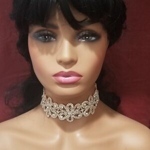 Gold Plated Rhinestone Statement Choker